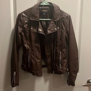 Brown faux leather jacket
